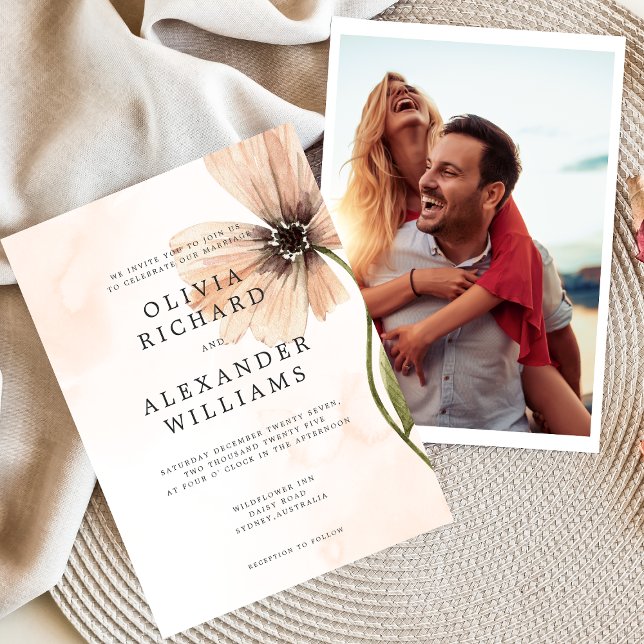 Boho Blommigt Rustic Fall Autumn Wedding bjudande  Inbjudningar (Skapare uppladdad)