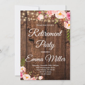 Boho Blommigt Rustic Pension Party Inbjudningar
