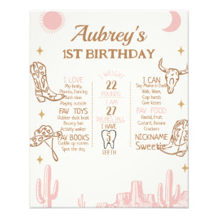 Boho Blommigt Safari Birthday Milestone Poster