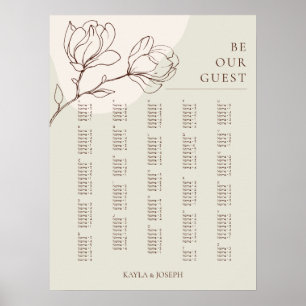 Boho Blommigt Sage Alfabetisk sittningsdiagramsymb Poster