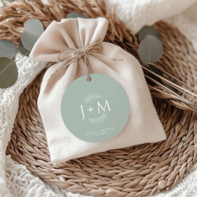 Boho Blommigt Sage Grönt Bröllop Gåvor Etiketter (Skapare uppladdad)