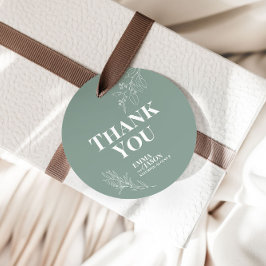 Boho Blommigt Sage Grönt Bröllop Gift Märkres Gåvor Etiketter