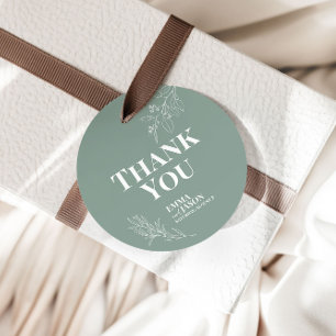 Boho Blommigt Sage Grönt Bröllop Gift Märkres Gåvor Etiketter