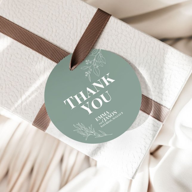 Boho Blommigt Sage Grönt Bröllop Gift Märkres Gåvor Etiketter (Skapare uppladdad)
