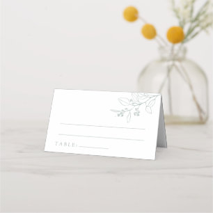Boho Blommigt Sage Grönt Bröllop Place Card Placeringskort