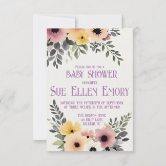 BOHO BLOMMIGT SHOWER-INBJUDAN