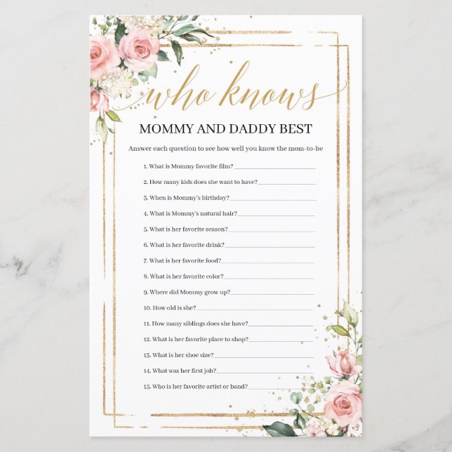 Boho  blommigt som bäst känner mamma och pappa (Framsida)