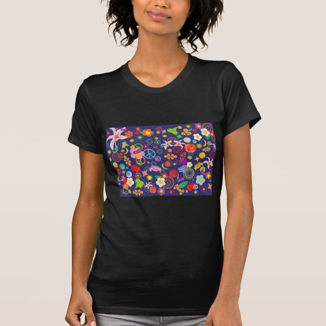 Boho blommigt t shirt (Framsida)