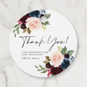 Boho Blommigt Tack Baby Shower Gift-Märkre Gåvor Etiketter