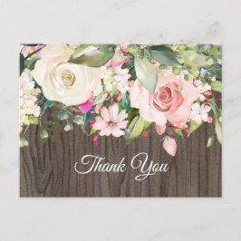 boho-blommigt, tack för blomsterfödelsedag inbjudan vykort