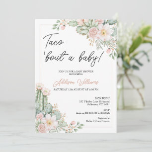 Boho Blommigt Taco om Baby Baby Shower Inbjudningar