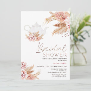 Boho Blommigt Tea Party Möhippa Inbjudningar