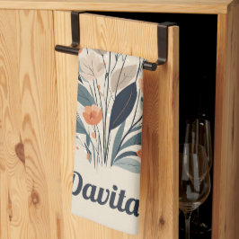 Boho Blommigt Teckning Kökshandduk