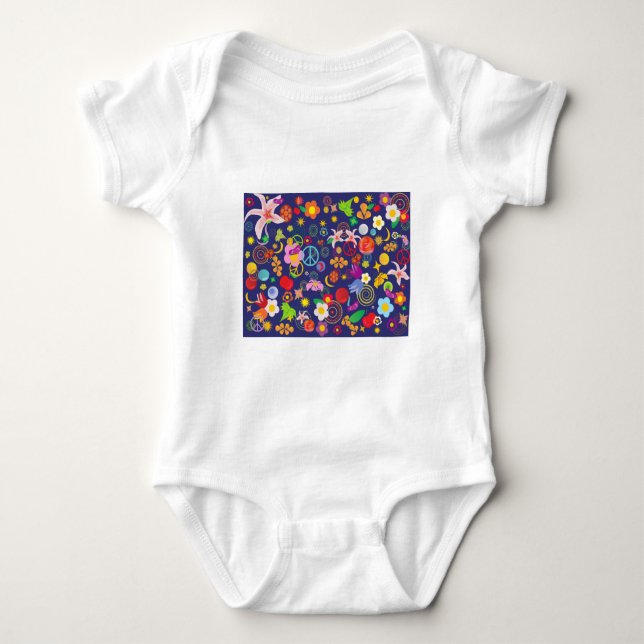 Boho blommigt tee shirt (Framsida)
