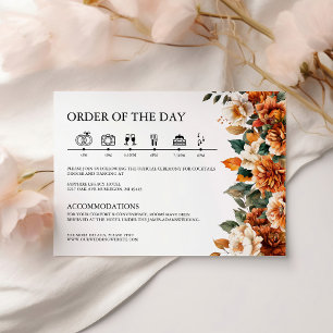 Boho Blommigt Terracotta Watercolor Bröllop Timeli Tilläggskort