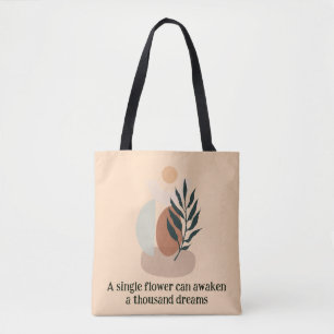 Boho Blommigt Tote Bag - Chic och färgstark Grönt Tygkasse