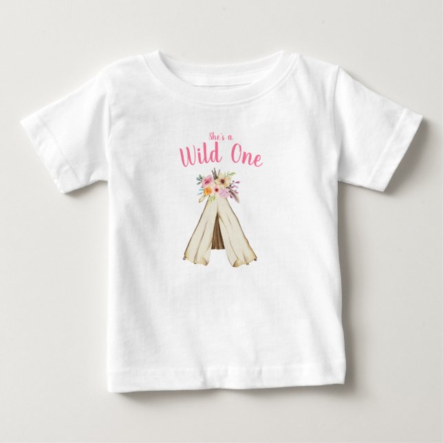 Boho Blommigt Tribal Teepe Vild 1: a födelsedag Tröja (Framsida)