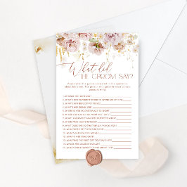 Boho Blommigt Vad sa brudgummen möhippa-spel?