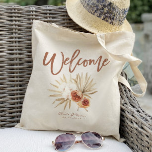 Boho Blommigt Välkommen Tygkasse