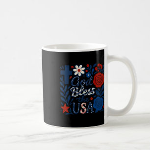 Boho Blommigt Välsigna dig USA:s fjärde juli blomm Kaffemugg