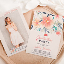 Boho-blommigt, vattenfärgfoto studenten