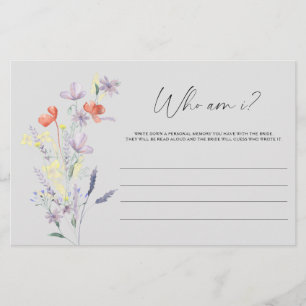 Boho Blommigt Vem är jag möhippa-spel? Brevpapper