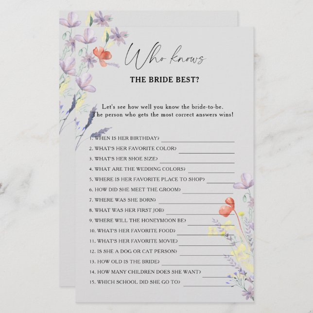 Boho Blommigt Vem känner till det brista bästa spe (Fram/baksida)