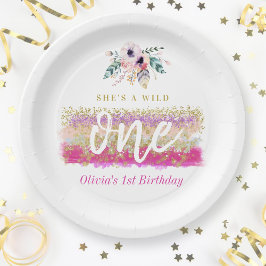 Boho Blommigt Vild One Girl's First Födelsedagsfes