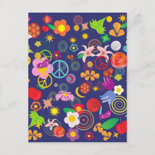 Boho blommigt vykort