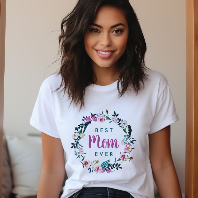Boho Blommigt WAN Best Mamma nånsin T Shirt (Skapare uppladdad)