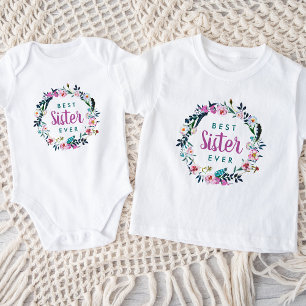 Boho Blommigt WAN Best Sister nånsin T Shirt