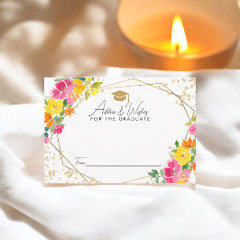 Boho Blommigt Watercolor Guld Grad Advice Önskemål Tilläggskort