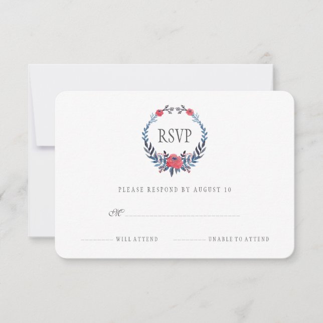 Boho Blommigt Watercolor Röd ros | OSA (Framsida)