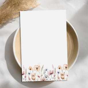 Boho Blommigt Watercolor Wildblomma Brevpapper