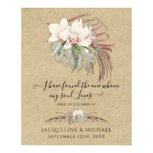 Boho Blommigt White Orchid Pampas Grass Bröllop