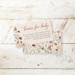 Boho Blommigt WildblomBaby Shower Bokar för Baby Tilläggskort