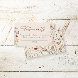 Boho Blommigt WildblomBaby Shower Raffle Tilläggskort