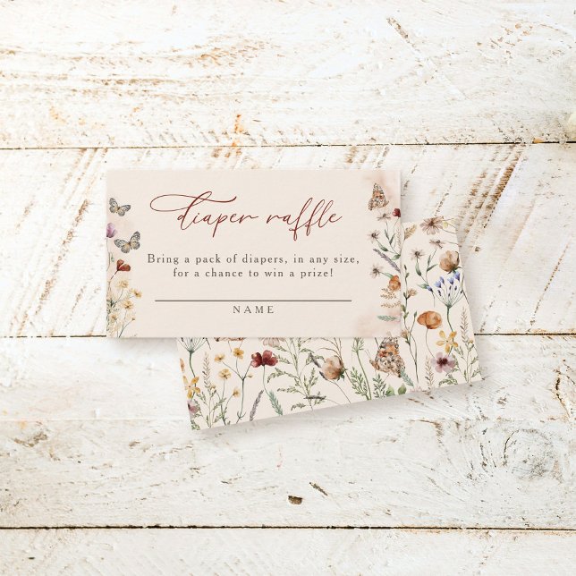 Boho Blommigt WildblomBaby Shower Raffle Tilläggskort (Skapare uppladdad)