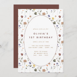 Boho Blommigt WildblomBirthday | Inbjudan