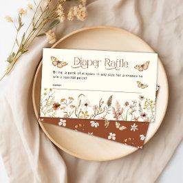 Boho Blommigt Wildblomma Diaper Raffle Baby Shower Tilläggskort