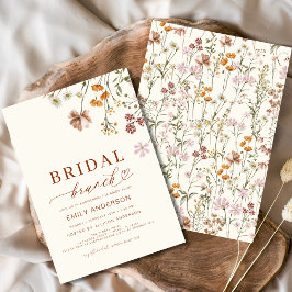Boho Blommigt WildblomTerracotta Möhippa Brunch Inbjudningar