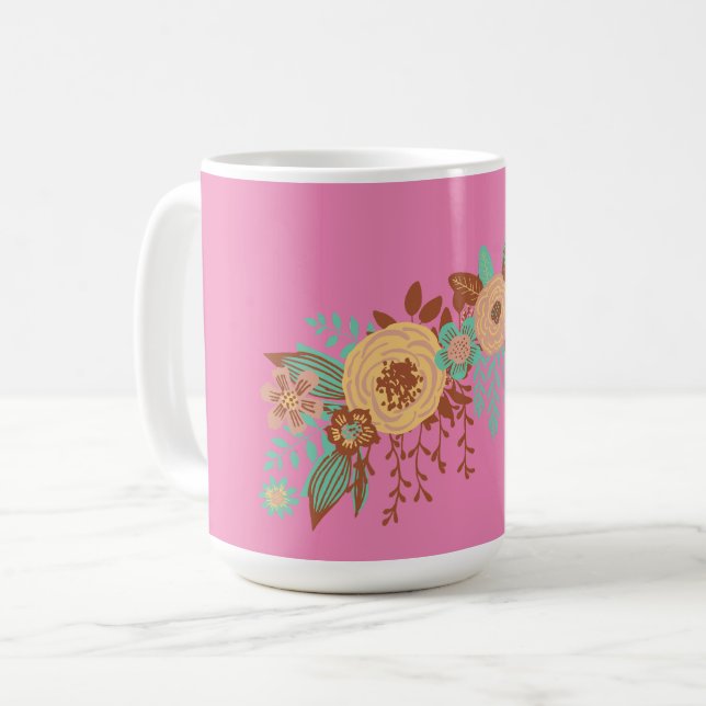 Boho Blommigt Women's Kaffemugg (Framsida vänster)