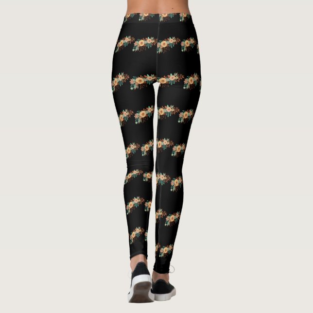 Boho Blommigt Women's Leggings (Baksida)