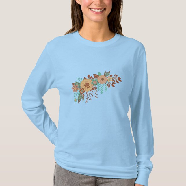 Boho Blommigt Women's T Shirt (Framsida)