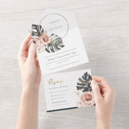 BOHO BLOMMIGT WREATH MONSTRERA LÖV BRÖLLOP AL