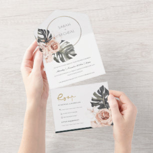 BOHO BLOMMIGT WREATH MONSTRERA LÖV BRÖLLOP AL