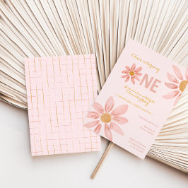 Boho-Blommigtar, Daisy Girl First Birthday-inbjuda Inbjudningar