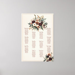 Boho-Blommigtar, sittdiagram Canvastryck