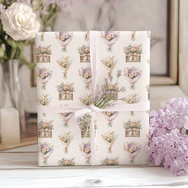 Boho-Blommigten Bouquet, färsk Presentpapper