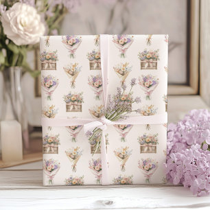 Boho-Blommigten Bouquet, färsk Presentpapper